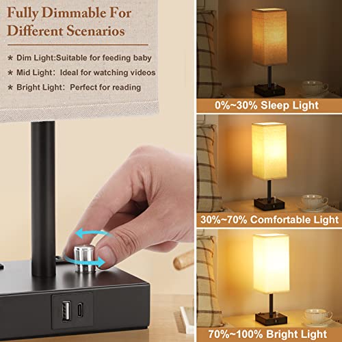 Bedside Table Lamps Set of 2 for Bedroom (2 Count)