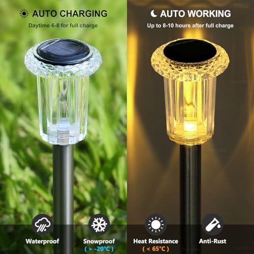 Solar Garden Lights Outdoor Waterproof Warm White LED 15 Pack (15 Count)