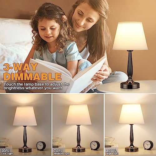 Touch Bedside Lamp for Bedroom with USB C Port