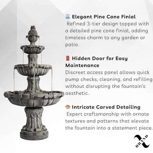 Large Outdoor Electric Bird Bath Fountain 58.3"