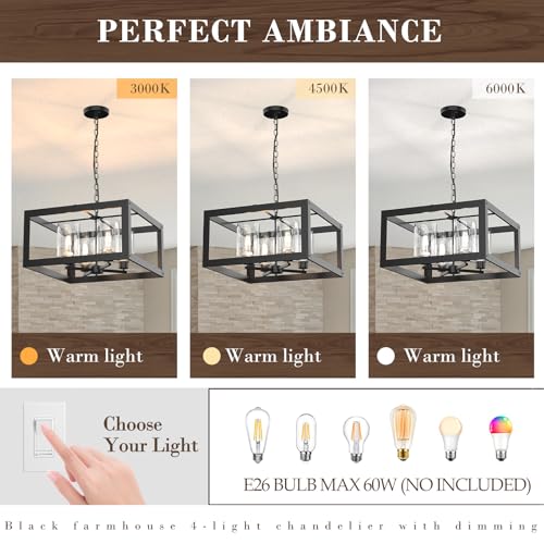 4 Light Black Chandelier
