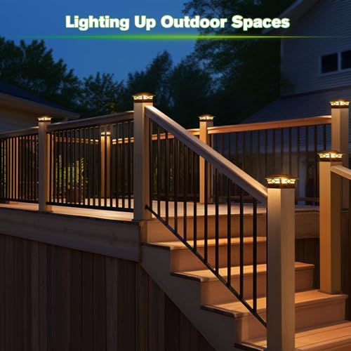 Solar Post Cap Lights Outdoor 6pack (6 Count)