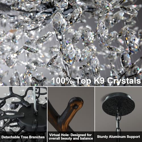 118" Black Large Chandeliers for High Ceilings