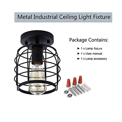 Industrial Vintage Flush Mount Ceiling Light