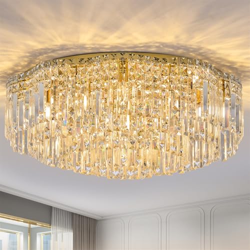 30 inch Flush Mount Crystal Ceiling Lights