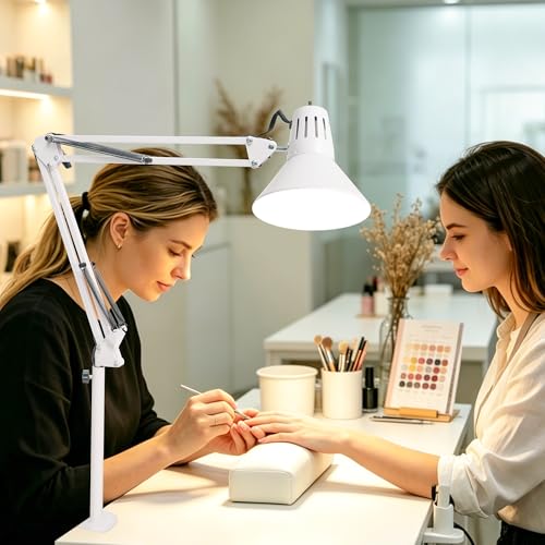 White Desk Lamp with Clamp