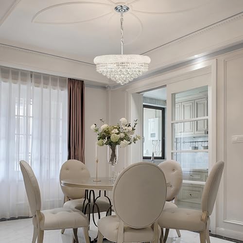 Chrome Crystal Chandeliers for Dining Room