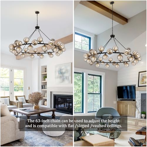 Large Chandeliers for Dining room Round 60'' Oversized Living Room Lighting