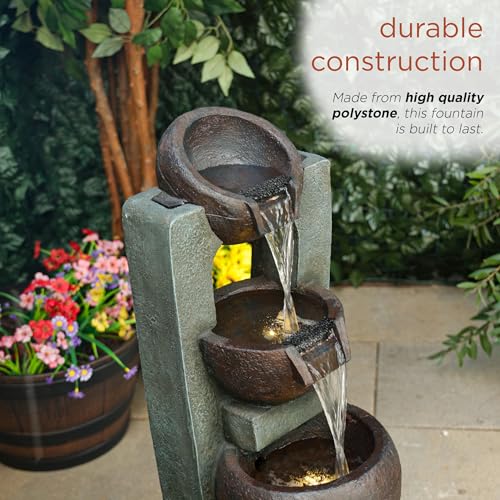 TZL400 34" 3 Tier Basin Cascading Fountain with LED Lights