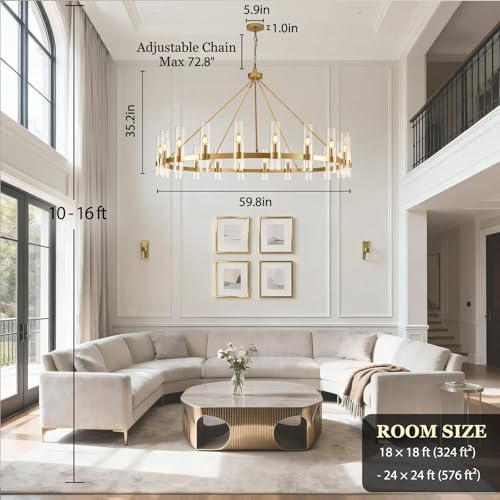 Gold Wagon Wheel Chandelier (20 Count)