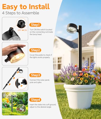 4 Pack Solar Pathway Lights Outdoor (4 Count)
