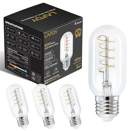 T45 Neutral White Edison Bulbs (4 Count)