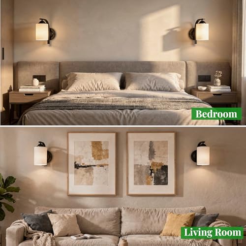 Black Wall Sconces Lights for Bathroom (2 Count)
