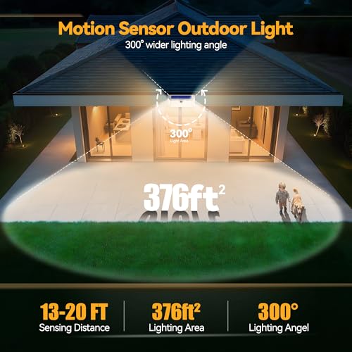 416 LED Solar Lights Outdoor Motion Sensor Waterproof 4200lm (2 Count)