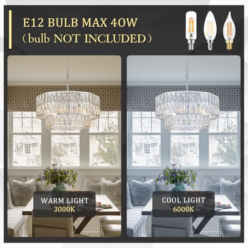 Chrome Crystal Chandelier 20" 6