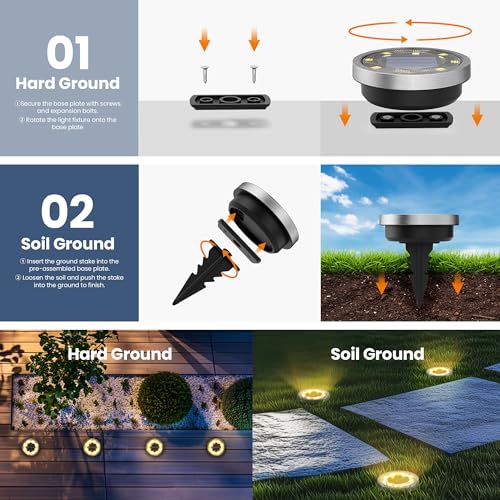 10 Pack Solar Ground Lights Outdoor (10 Count)
