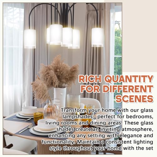 1 Pcs White Linen Frosted Glass Lamp Shade 1