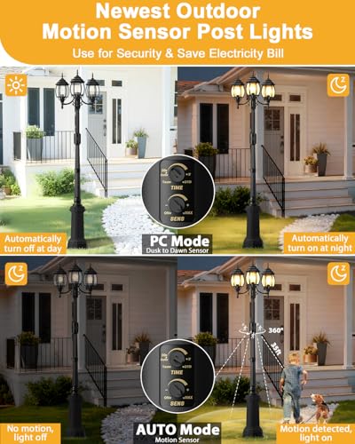 Motion Sensor Outdoor Post Lights