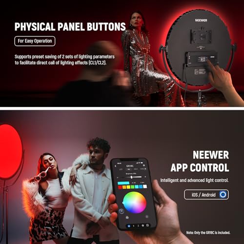 18" RGB LED Round Panel Video Light with APP Control