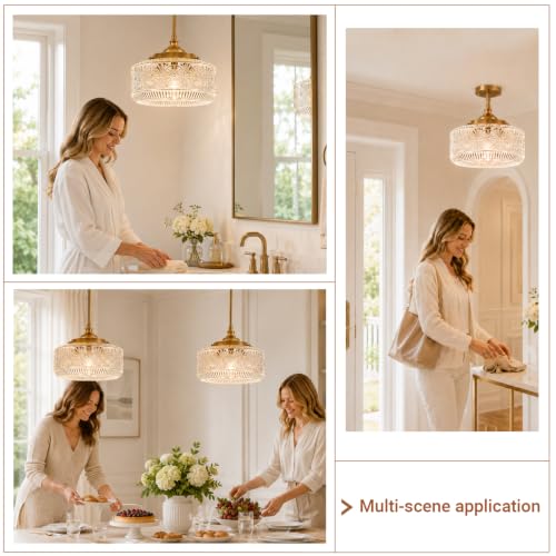 3 Light Vintage Pendant Lights for Island Adjustable Ceiling Hanging Light