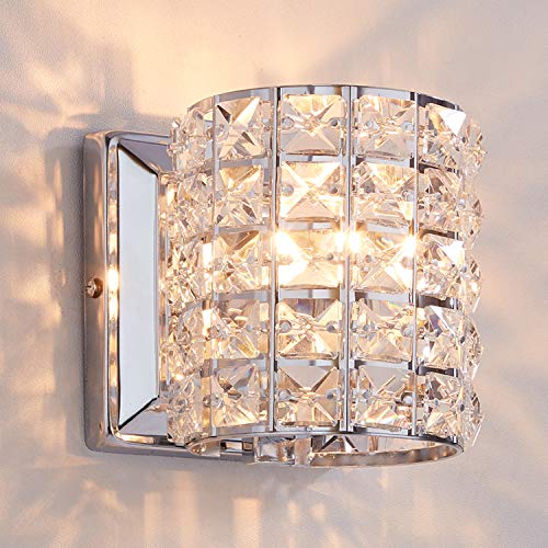 Modern Chrome Crystal Wall Sconces