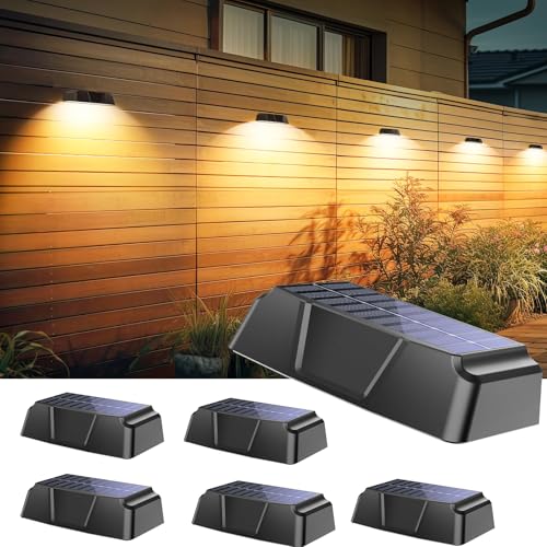 5 Pack Solar Fence Lights Outdoor (6 Count)