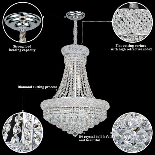 Chrome Crystal Chandeliers for Dining Room