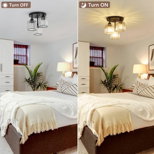 Crystal Semi Flush Mount Ceiling Light