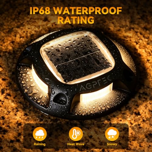 2 Colors in 1 Solar Driveway Lights 1 Pack with Ground Spike Design