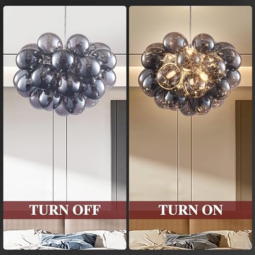Bubble Ball Chandelier Smoked Black