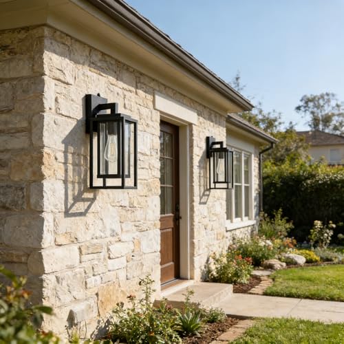 14" Dusk to Dawn Double Cage Outdoor Wall Light