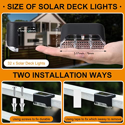 32 Pcs Solar Deck Step Lights Outdoor (32 Count)