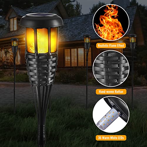 Solar Torch Light with Flickering Flame (4 Count)