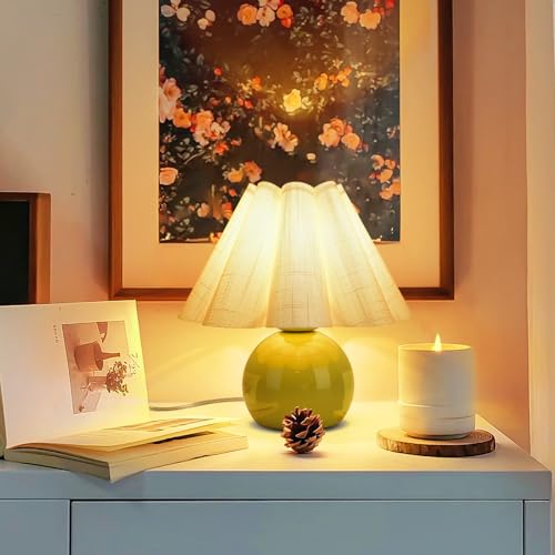 Green Small Touch Control Table Lamp for Bedroom