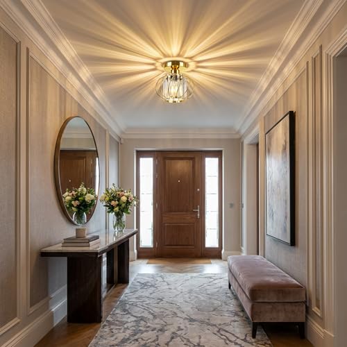Gold Crystal Ceiling Light Fixture (2 Count)
