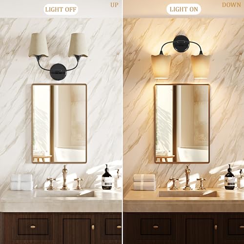 Bathroom Light Fixtures Over Mirror (Black / 2 Light)