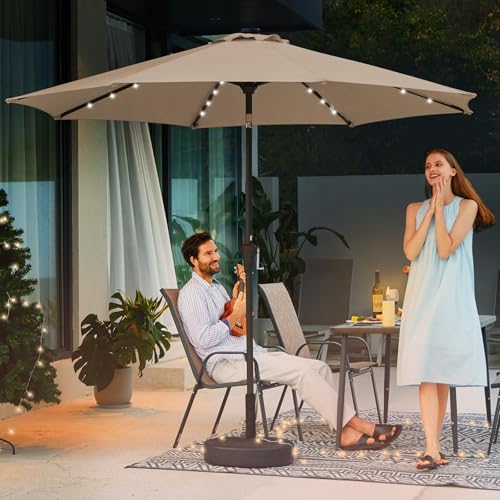 9' Patio Umbrella with Solar Lights