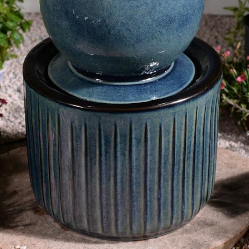 Blue Ceramic Sphere Fountain