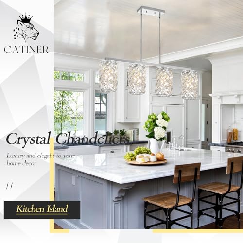 40" Chrome Crystal Linear Chandelier
