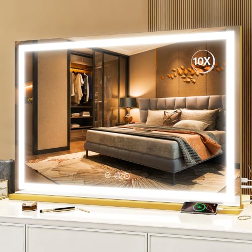 Gold Hollywood Vanity Mirror with Lights