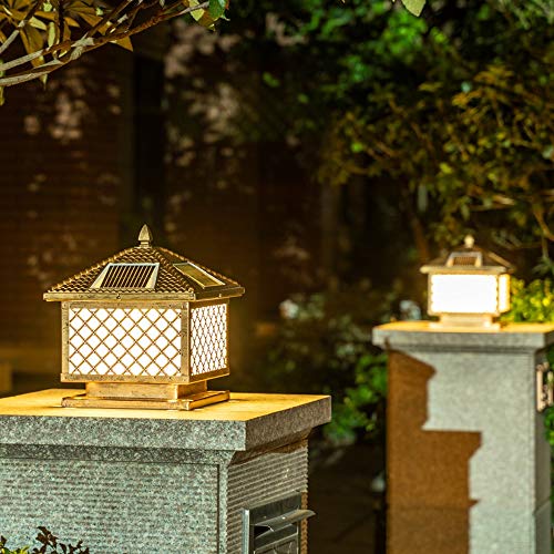 Outdoor Lamp Post Light Creative LED Remote Control Solar Continental Outdoor Glass Table Lamp Creative Modern Industry Decoration Column Lamp Post Light Street Light Alu