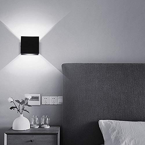 Mini Black Metal 10W Cool White Up Down LED Wall Sconce 2 Pack (2 Count)