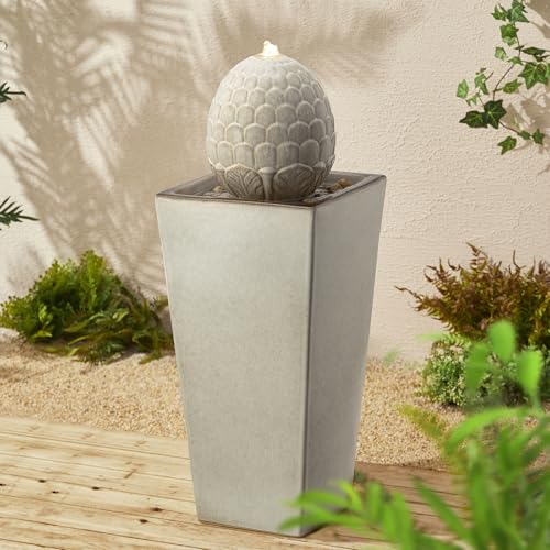 Ceramic Outdoor Water Fountain with LED Light