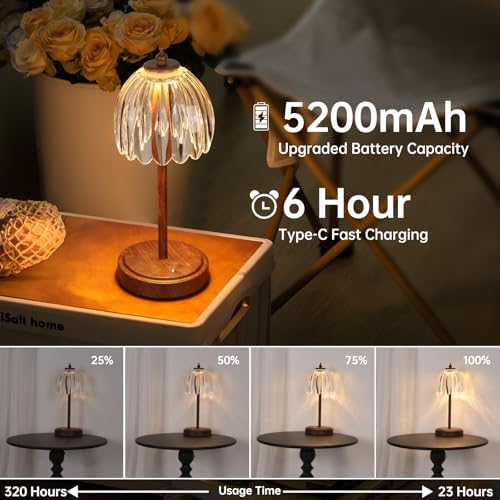 Tulip Table Lamp with 5200mAh Battery & Touch Control