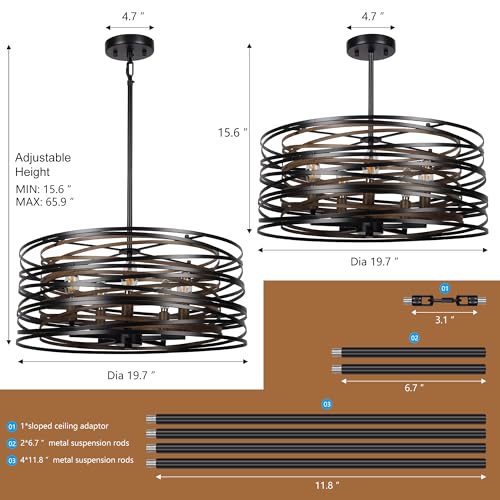 19.7'' Farmhouse Dining Room Light Fixture