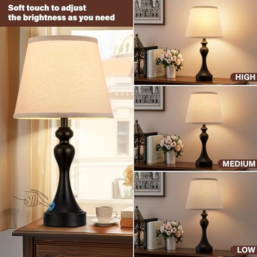 Touch Lamps for Nightstand (2 Count)