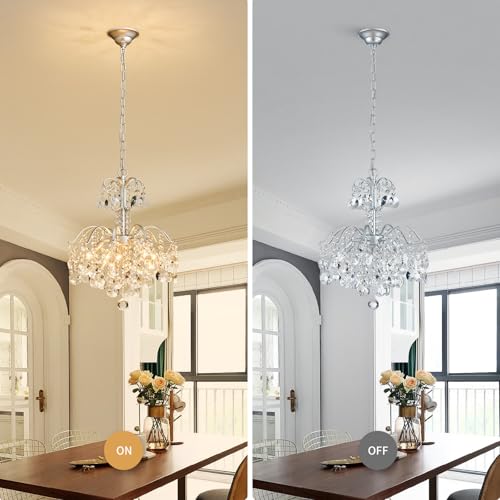 5 Light Crystal Chandelier Pendant Ceiling Light Modern Lighting Fixture for Bedroom Hallway Bar Kitchen Bathroom