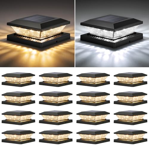 4x4 Solar Post Cap Lights Outdoor 16 Pack (16 Count)