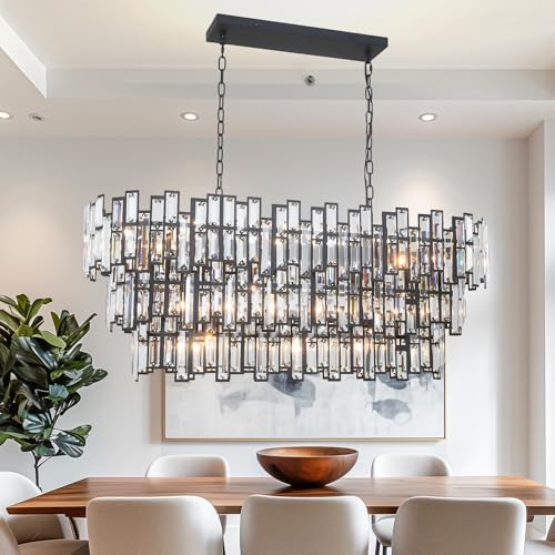 Rectangle Crystal Chandeliers for Dining Room