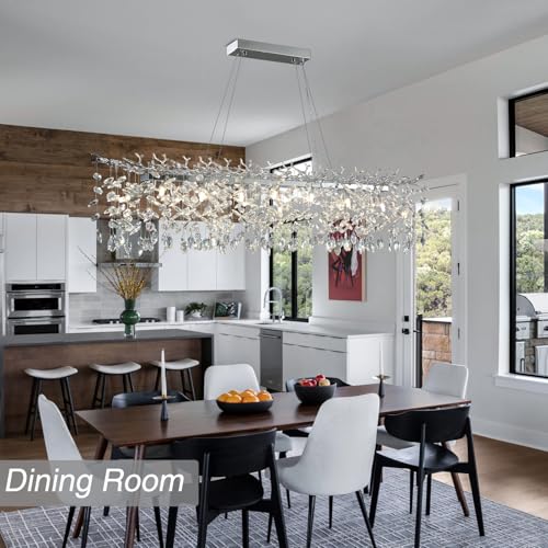 60" Silver Crystal Chandelier